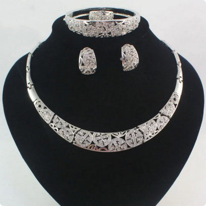 African Crystal Beads Jewelry Set