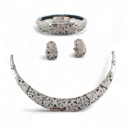 African Crystal Beads Jewelry Set