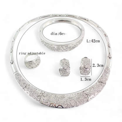 African Crystal Beads Jewelry Set