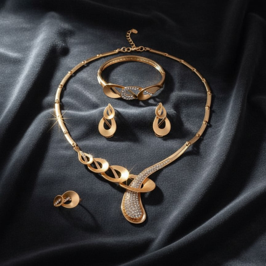 African Crystal Snake Jewelry Set