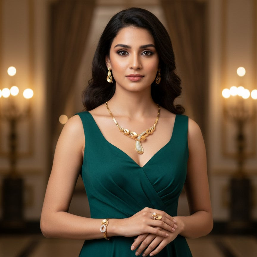 African Crystal Snake Jewelry Set