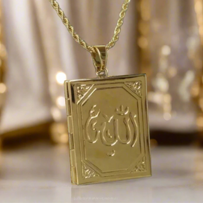 Allah Book Frame Pendant Necklace