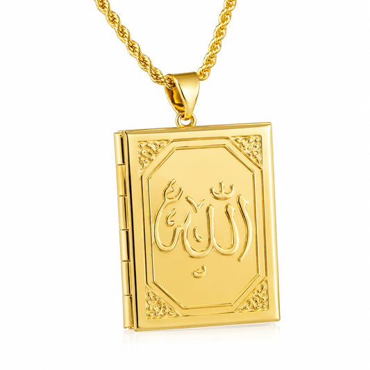 Allah Book Frame Pendant Necklace