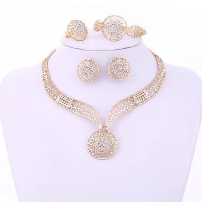 African Crystal Rhinestone Jewelry Set