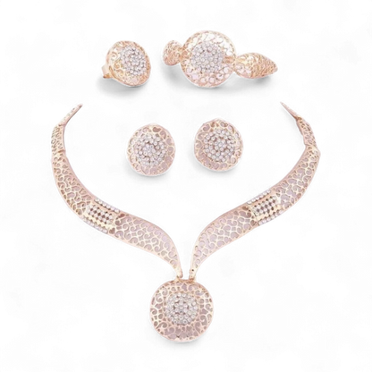 African Crystal Rhinestone Jewelry Set