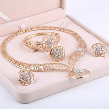 African Crystal Rhinestone Jewelry Set