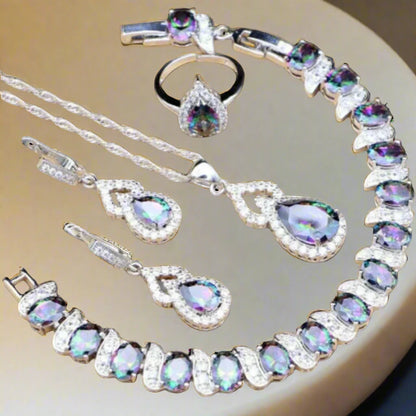 Shiny Drop Stone Jewelry Set