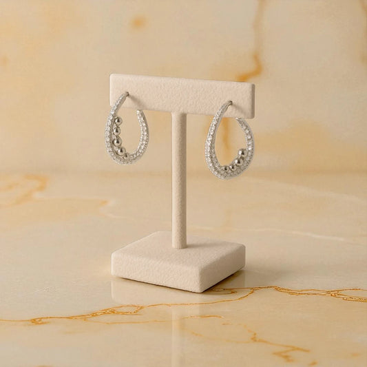 Silver Crystal Teardrop Earrings
