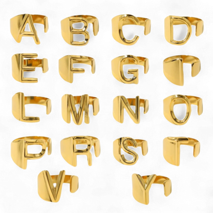 Trendy Initial Ring