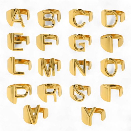 Trendy Initial Ring