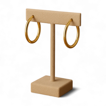 Gold Round Hoop Earrings - Medium
