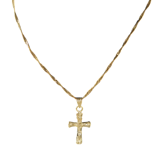 Gold Crucifix Necklace - Fine Chain