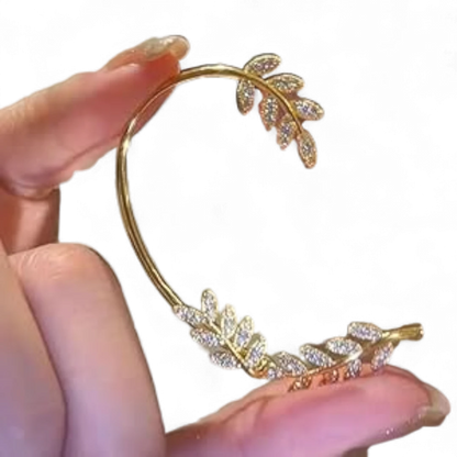Wheat Crystal Clip-On Earrings