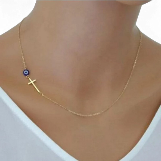 Cross And Eye Necklace