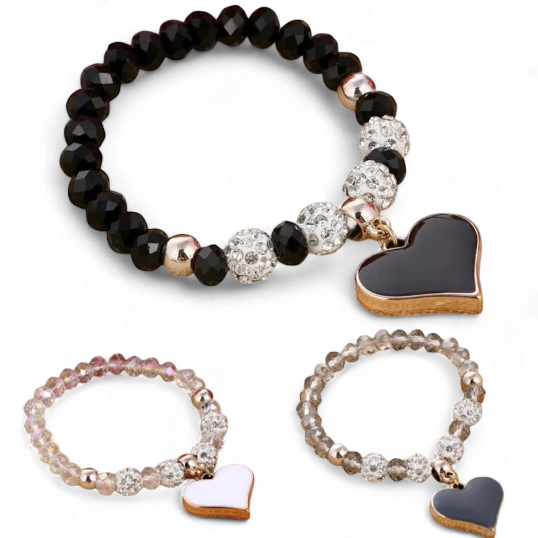Crystal Charm Love Bracelet - 3 Colors