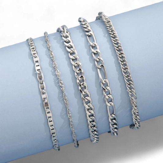 New Anklets Silver - 5 Pcs