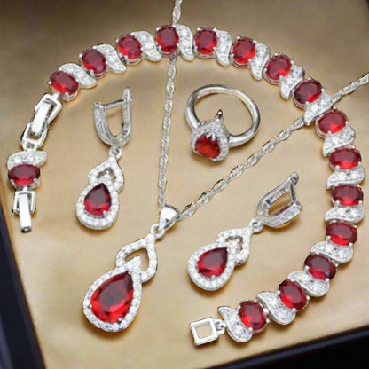 Shiny Drop Stone Jewelry Set
