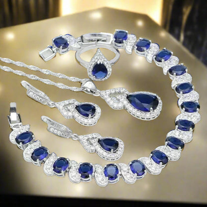Shiny Drop Stone Jewelry Set