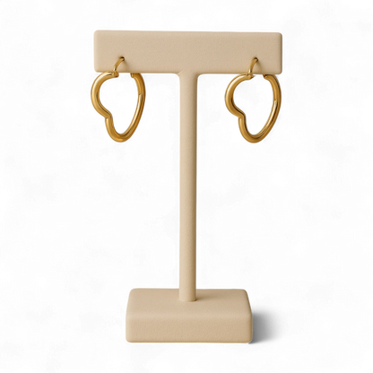 Gold Heart Hoop Earrings