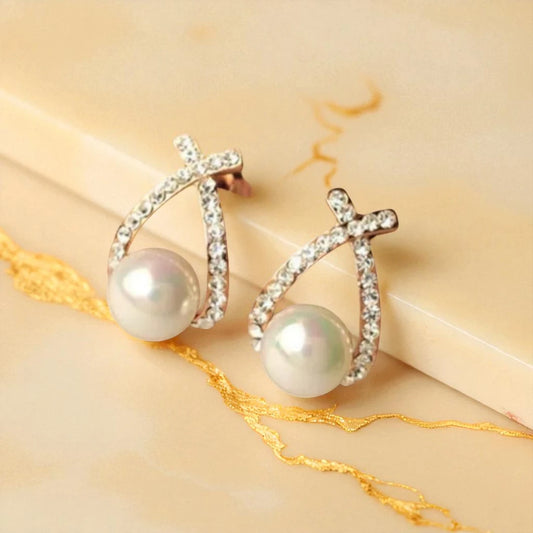 Elegant Pearl Fish Earrings