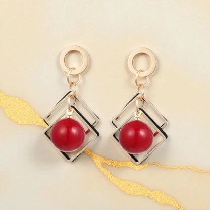 Gothic Cherry Pearl Beads Earrings