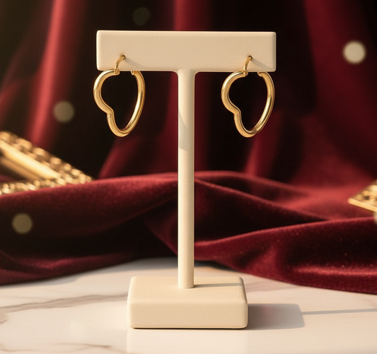Gold Heart Hoop Earrings