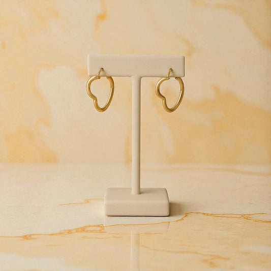 Gold Heart Hoop Earrings