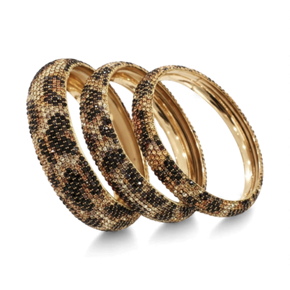 Leopard Shine Bangle Set - Set Of 3