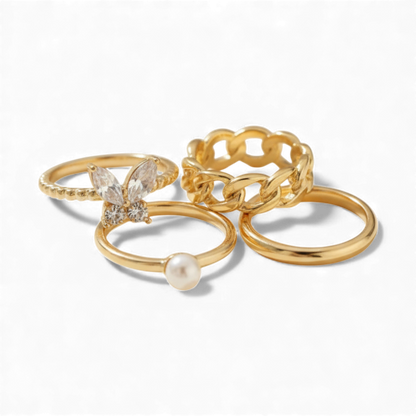 Golden Elegance Ring Set