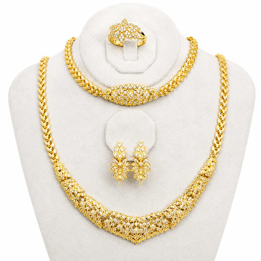 Bride Luxury Bohemia Gold-Plated Ring Set