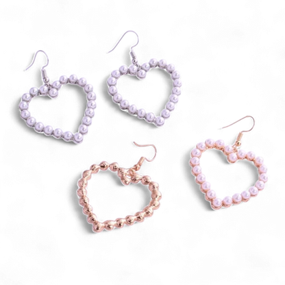 Charm Pearl Heart Earrings
