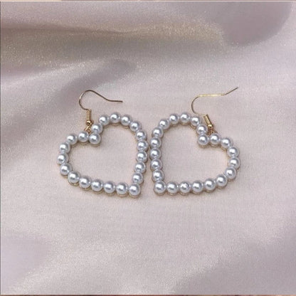 Charm Pearl Heart Earrings