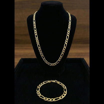 Classic Gold Figaro Chain Set
