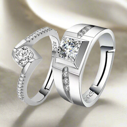 Classy Diamond Couple Rings
