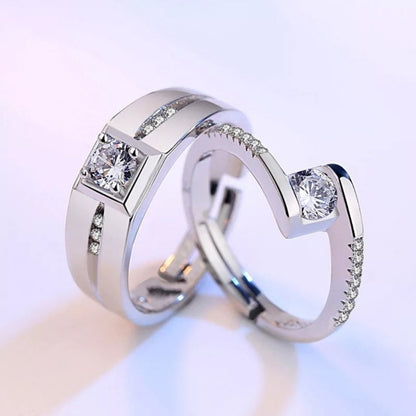 Classy Diamond Couple Rings