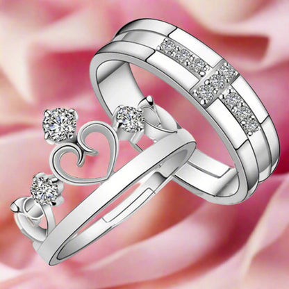 Crown Love Couple Rings