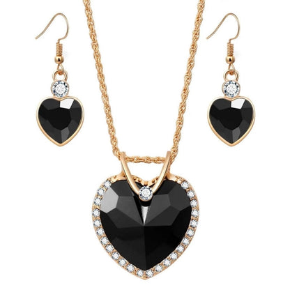 Crystal Heart Rhinestones Jewelry Set