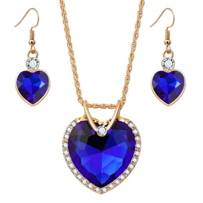 Crystal Heart Rhinestones Jewelry Set