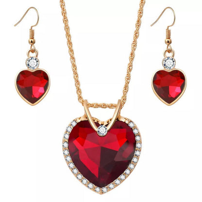 Crystal Heart Rhinestones Jewelry Set