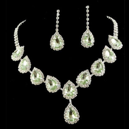 Crystal Jewelry Set Light Green – Model 4
