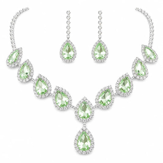 Crystal Jewelry Set Light Green – Model 4