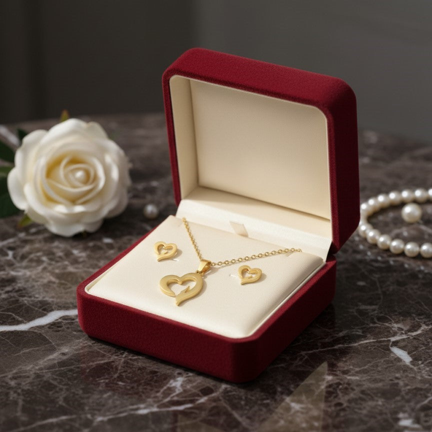 Curvy Heart Jewelry Set