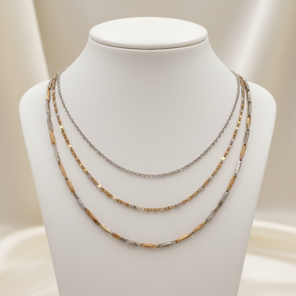 Double And Silver Necklace