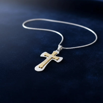 Double Cross Jesus Necklace