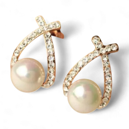 Elegant Pearl Fish Earrings