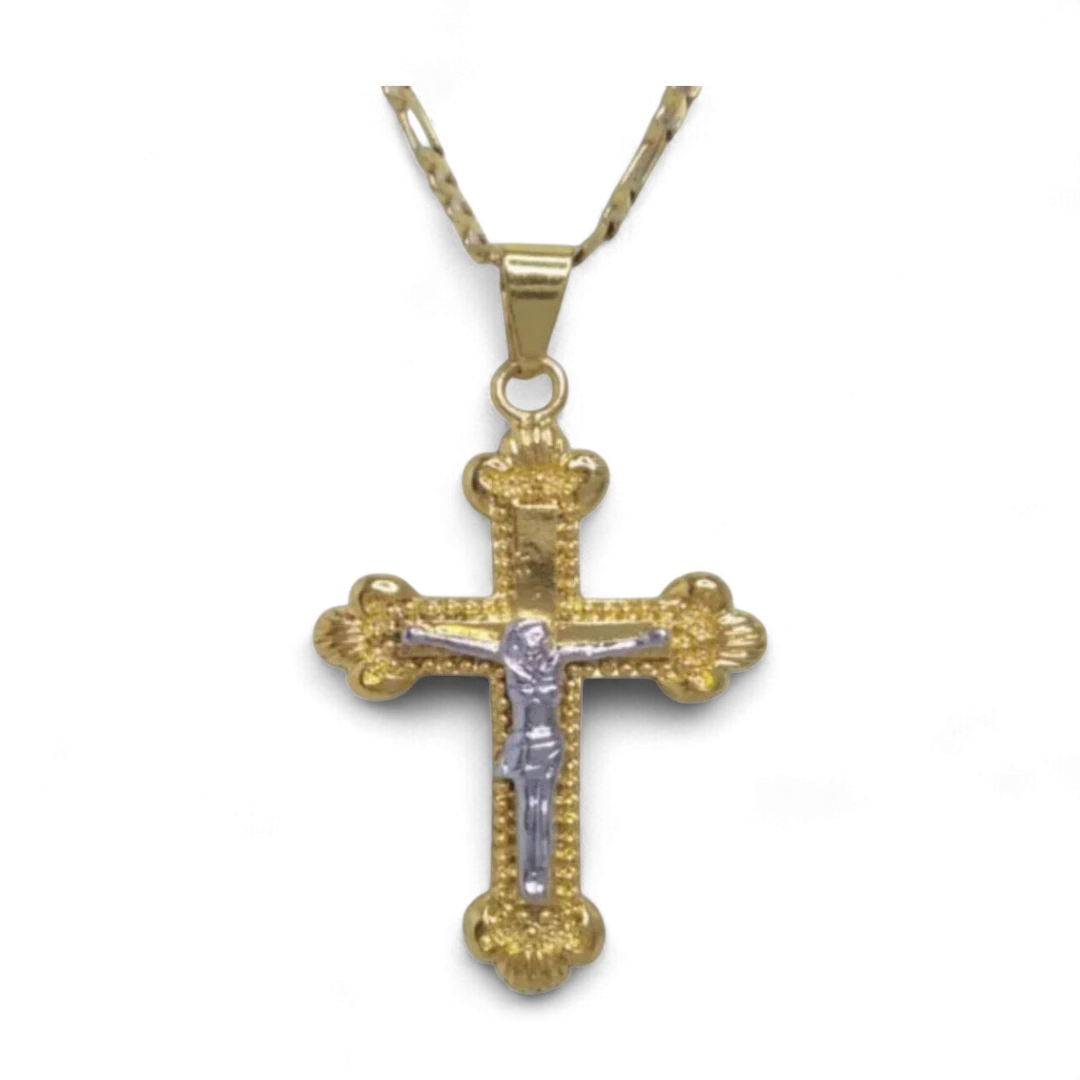 Elegant Silver and Gold Cross Necklace