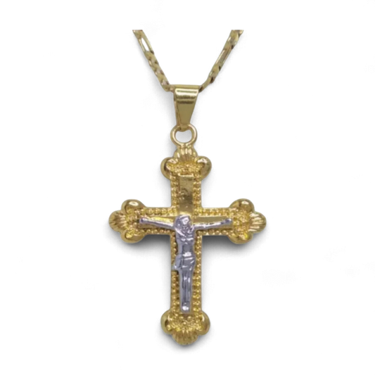 Elegant Silver and Gold Cross Necklace