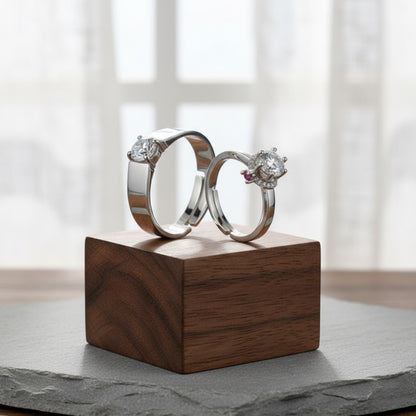 Elegant Flower Adjustable Couple Rings