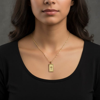 Engraved Bible Cross Necklace