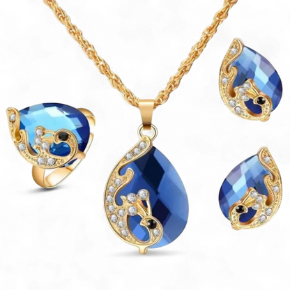 Ethnic Crystal Peacock Jewelry Set